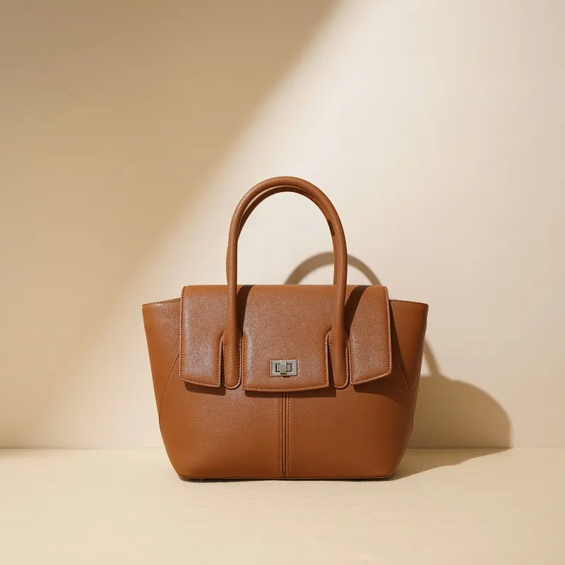 Bag tote lledr busnes brown